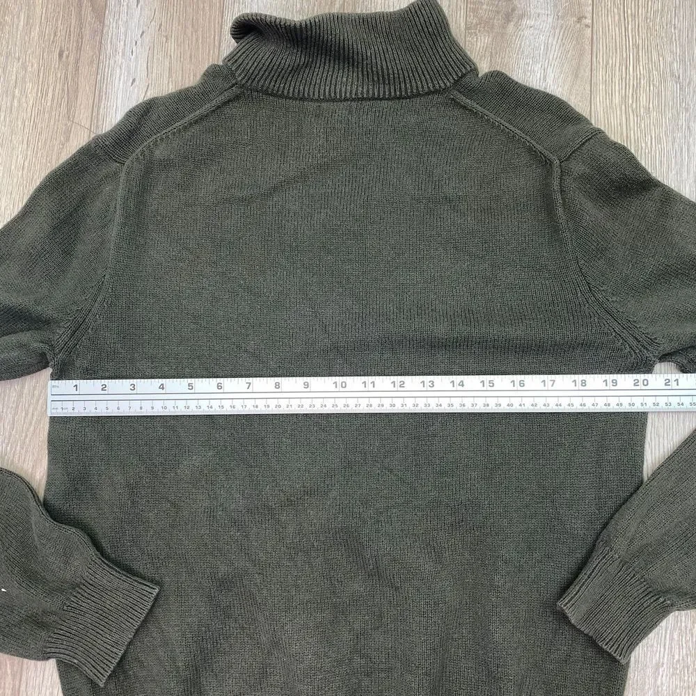 J. Crew Pullover Sweater Medium‎ Green Mens 1/4 Zip Pullover Long Sleeve